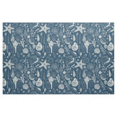 Zeeschalen op donkerblauw stof (Yard (91,4 cm))