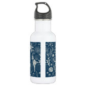 Zeeschalen op donkerblauw waterfles (Achterkant)