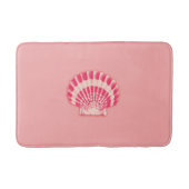 Zeeschalen - schoppen van koraalroze badmat (Voorkant)