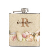 Zeeschalen strand Monogram Kustgebied Heupfles (Voorkant)