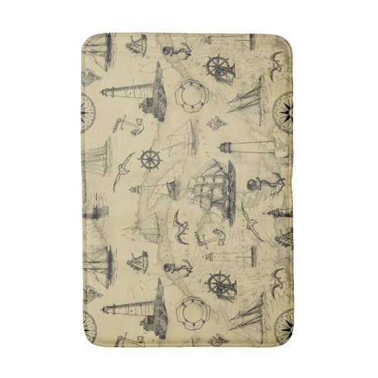 zeescheepvaartschepen voor de kust van Anchor Déc Badmat (Voorkant Verticaal)