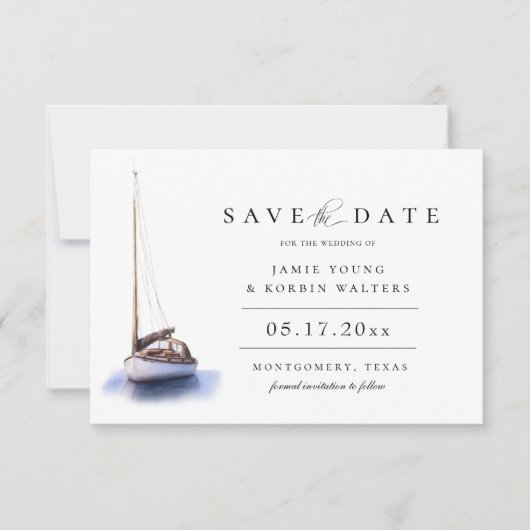  zeescheepvaartthema sparen de datum aankondiging (Voorkant)