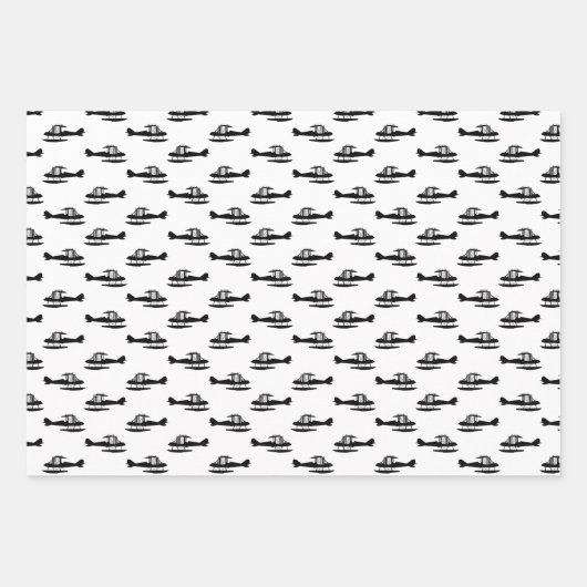 zeescheepvaartvliegtuigen DOUANEACHTERGRONDKLEUR Inpakpapier Vel (Voorkant)