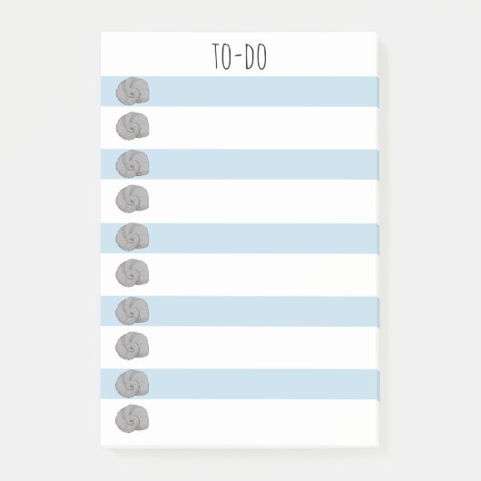 Zeescheldoppen Nautical Blue and White to-do List Post-it® Notes (Voorkant)