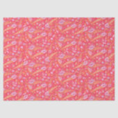 Zeeschells schelpen Mollusk Nautical Pattern Red Tissuepapier (Voorkant)