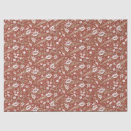 Zeeschells schelpen Nautical Pattern Terracotta Tissuepapier