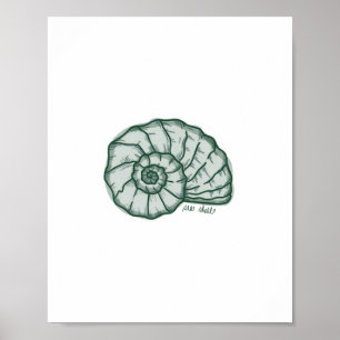 Zeeschelp afdruk poster