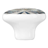 Zeeschelp Art Deco - Abalone Schelp en Parel Keramische Knop (Zijkant)