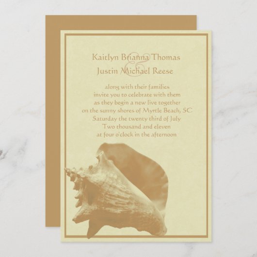 Zeeschelp/ Bruiloft Kaart (Voorkant / Achterkant)