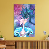 Zeeschelp Dame Canvas Print - Schilderij (Insitu (Woonkamer))