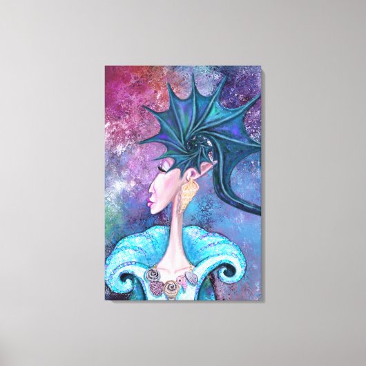 Zeeschelp Dame Canvas Print - Schilderij (Voorkant)