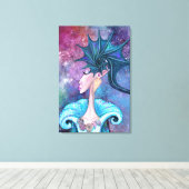 Zeeschelp Dame Canvas Print - Schilderij (Insitu (Houten vloer))