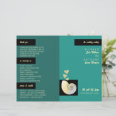 Zeeschelp en harten, Beach bruiloft programma (Staand voorkant)