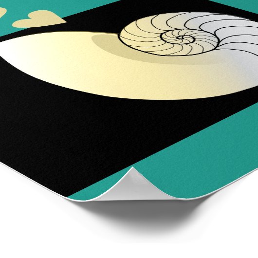 Zeeschelp en harten, Beach Wedding Table Plan Poster (Hoek)