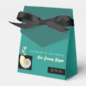 Zeeschelp en harten, strand bruiloft bedankdoosjes (Voorkant Zijde)