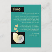 Zeeschelp en harten, strand bruiloft Detail Informatiekaartje (Voorkant)