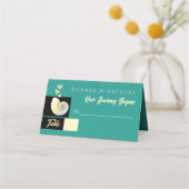 Zeeschelp en harten, strand bruiloft plaatskaartje (Voorkant)