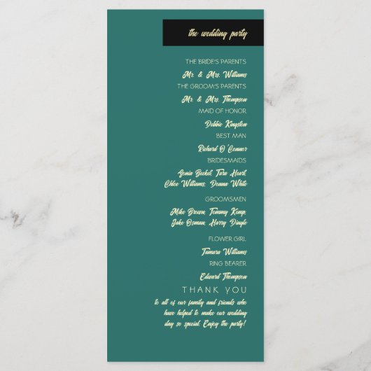 Zeeschelp en harten, strand bruiloft programmakaart (Achterkant)