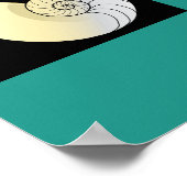 Zeeschelp en harten, strand bruiloft Welkom Poster (Hoek)