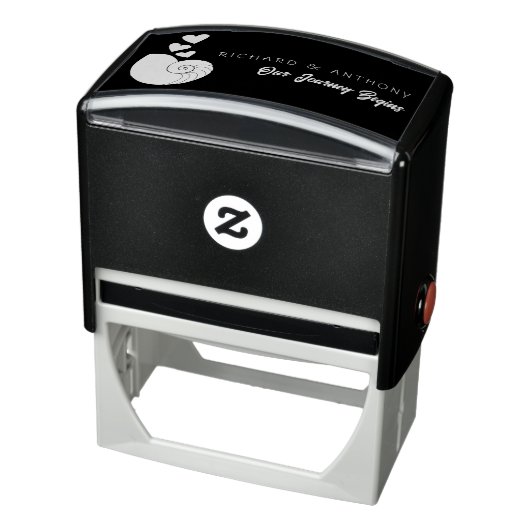 Zeeschelp en harten  zelfinktende stempel (Product)