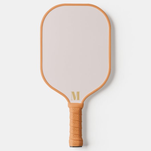 Zeeschelp en Indisch Geel Modern Monogram Pickleball Paddle (Voorkant)