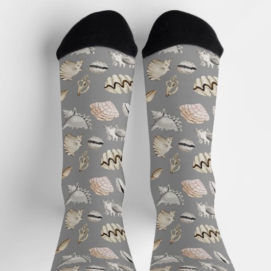 Zeeschelp- en schaaldieren zeestrand sokken (Top)