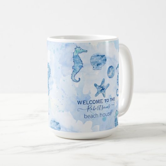 Zeeschelp- en schelpdieren van het strand Welkomst Koffiemok (Voorkant rechts)
