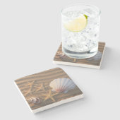 Zeeschelp en zeeduivel stenen onderzetter (Zijkant)