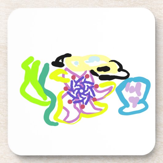 Zeeschelp en zeester bier onderzetter (Voorkant)