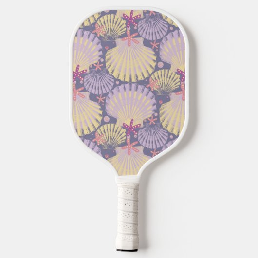 Zeeschelp en zeesterren kust pickleball paddle (Achterkant)