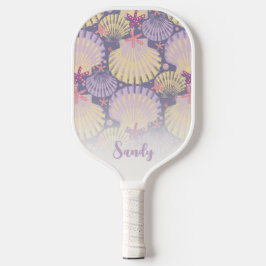 Zeeschelp en zeesterren kust pickleball paddle