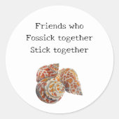 Zeeschelp/Fossickers Ronde Sticker (Voorkant)