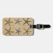 Zeeschelp Frans land Burlap Beach Chic Zeester Bagagelabel (Voorkant horizontaal)