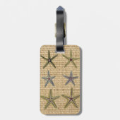 Zeeschelp Frans land Burlap Beach Chic Zeester Bagagelabel (Achterkant verticaal)