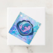 Zeeschelp geschikt voor een zeemeermin glinsterend bedankjes labels (In situ)