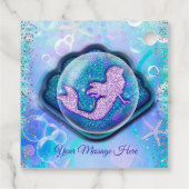 Zeeschelp geschikt voor een zeemeermin glinsterend bedankjes labels (Achterkant)