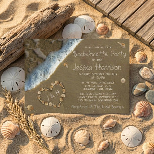 Zeeschelp Hart Strand Bachelorette Feestje Kaart