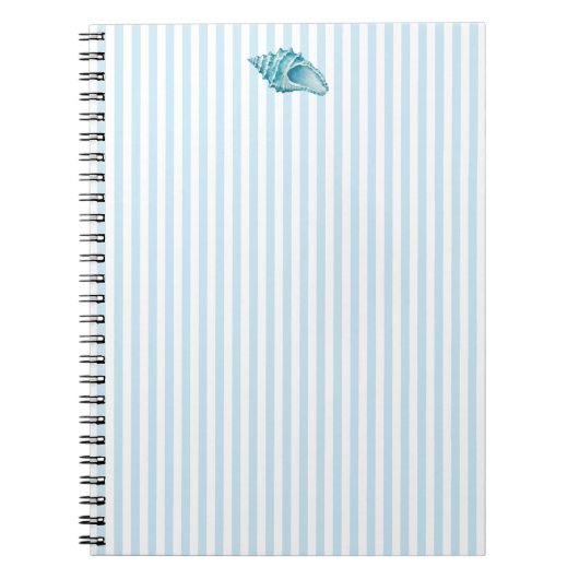 Zeeschelp Horenschelp Nautilus Blauwe Streep Prepp Notitieboek (Voorkant)
