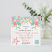 Zeeschelp-huwelijksontvangst-feest uitnodigingen (Staand voorkant)