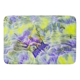 Zeeschelp in zee blauw paarse waterverf schilderij badmat