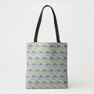 Zeeschelp in zee blauw paarse waterverf schilderij tote bag