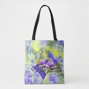 Zeeschelp in zee blauw paarse waterverf schilderij tote bag