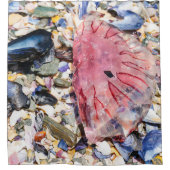 Zeeschelp Jellyfish Ocean Beach Uitzicht Douchegordijn (Voorkant)