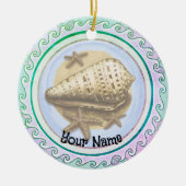 zeeschelp keramisch ornament (Voorkant)