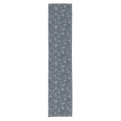 Zeeschelp Kust Nautilus Boho Strand Donkerblauw Korte Tafelloper (Voorkant)