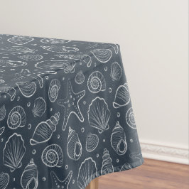 Zeeschelp Kust Nautilus Boho Strand Donkerblauw Tafelkleed