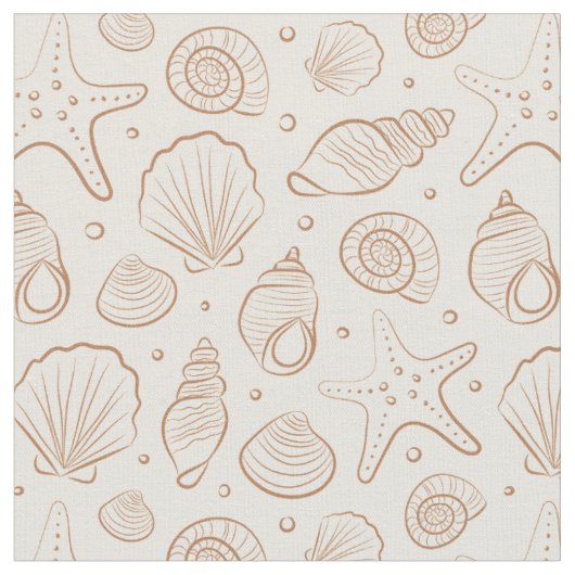 Zeeschelp Kust Nautilus Boho Strand Neutraal Crème Stof (Close Up)