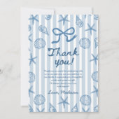 Zeeschelp Kust Strand Baby Shower Bedankkaart (Voorkant)