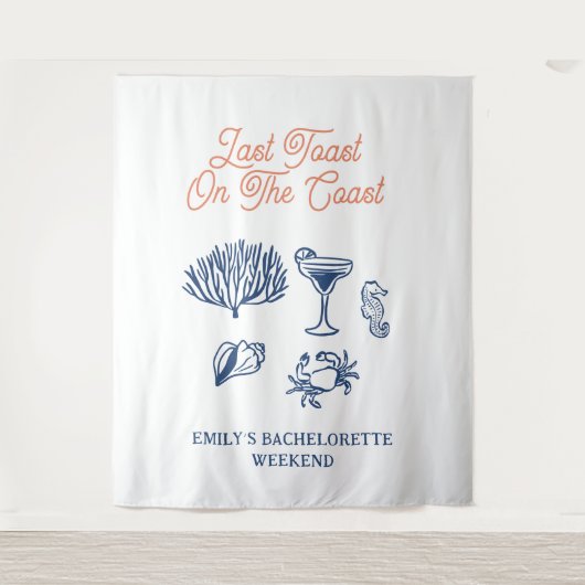 Zeeschelp Laatste toast kust Bachelorette Weekend Wandkleed (Voorkant)
