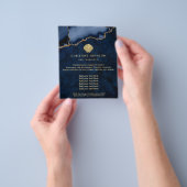 zeeschelp logo op blauwe ontwerp flyer (Hand)
